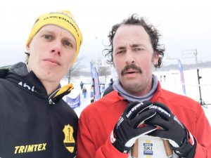 Erik Wickström och Niklas Bergh efter Vreta Ski Marathon 2018