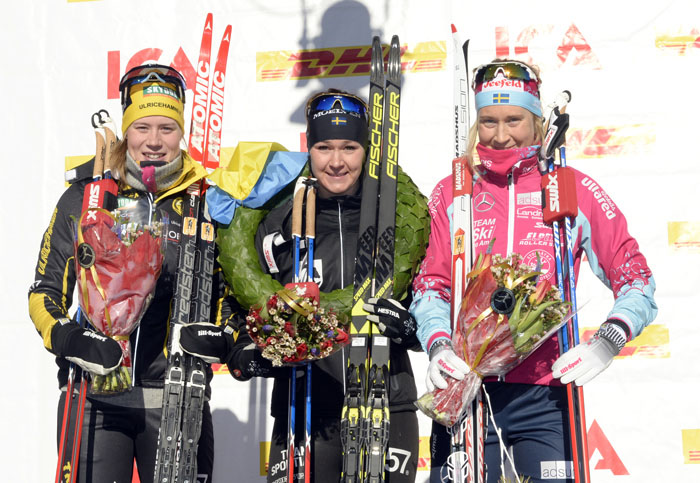 Oxberg-Mora 170225 TjejVasa  Maria Nordström, Britta Johansson Norgren, Emilia Lindstedt Foto Nisse Schmidt